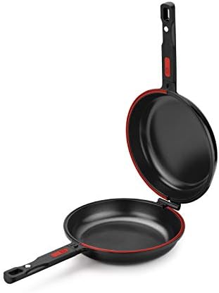 BRA Dupla Premiere Cast Aluminium Double Pan for Omelettes, Non-Stick, Suitable for All Cookers Including Induction 20 cm [Amazon Exclusive]