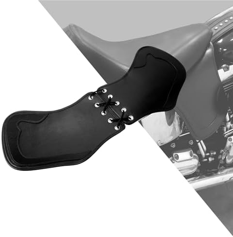 HDBUBALUS Leather Side Saddle Heat Shield Deflector Universal Fit for Harley Sportster Touring Street Road Glide Dyna Honda Kawasaki Yamaha Suzuki Black