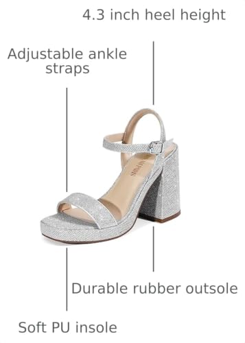 Image of DREAM PAIRS Heels for Women Block Chunky Platform Sandal