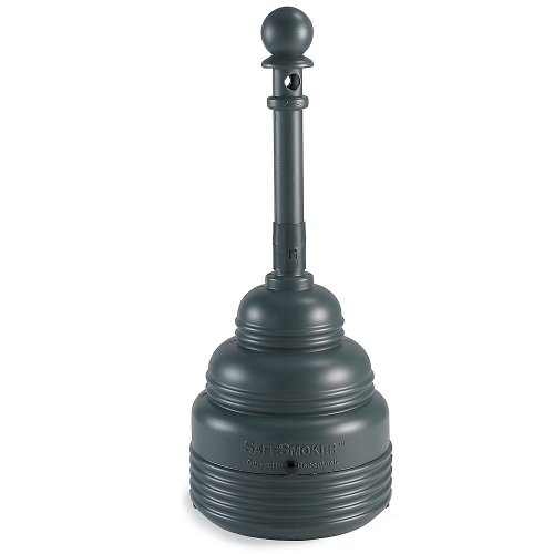 Eagle 1206GRAY High Density Polyethylene (HDPE) SafeSmoker Cigarette Receptacle, 5 quarts Capacity, 37.75
