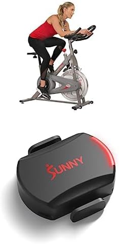 Bundle of Sunny Health & Fitness Synergy Magnetic Indoor Cycling Bike SF-B1879 + Sunny Health & Fitness Exercise Cycling 2-in-1 Advanced Cadence Sensor CB110