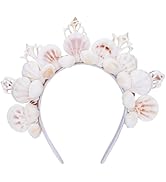 Amazon.com : PartyforU Mermaid Shell Crown Headpiece - Handmade ...