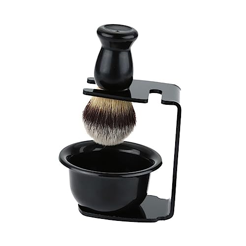 TOVINANNA Beard Brush Set Bowl Shaving Brush Tool Easy to Clean Made of Plastic and Nylon Space-saving Design