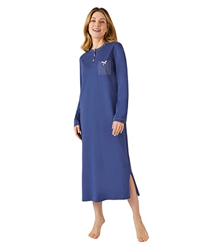 Damart Chemise de Nuit Manches Longues, Maille Jersey Chaqueta de Estar por casa, 42-44 (M) para Mujer