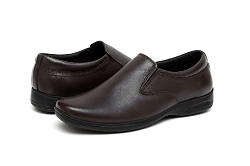 Image of ARAMISH Brown Pure Leather Office Formal Shoes for Men - 9 UK