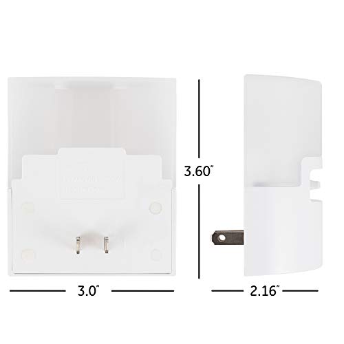 Image of GE Ultrabrite LED Night Light, Dimmable, 100 Lumens, Plug-in, Dusk to Dawn Sensor, UL-Listed, Ideal for Bedroom, Bathroom, Nursery, Kitchen, Hallway, 45125, 1 Pack, White | Dimmable Night Light for Bathroom, Kitchen, and Utility Room, UL Certified, Energy Efficient