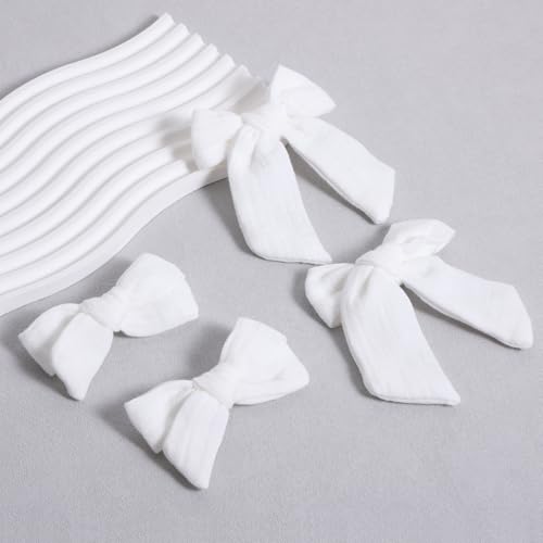 Set de 4 pinzas de cabello de algodón hechas a mano miniatura 2