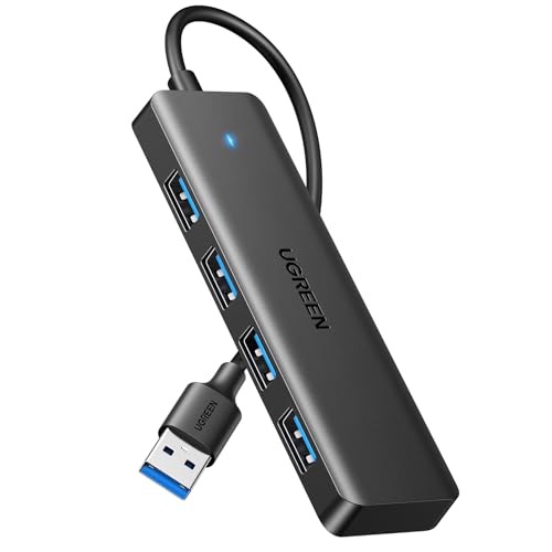 UGREEN Hub USB 3.0, 4 em 1 Adaptador USB A 4 Portas 5Gbps Compatível com PC, Laptop, PS4, PS5, Xbox, Disco U, Impressora, Memória USB, Mouse, Teclado e Mais, 15CM