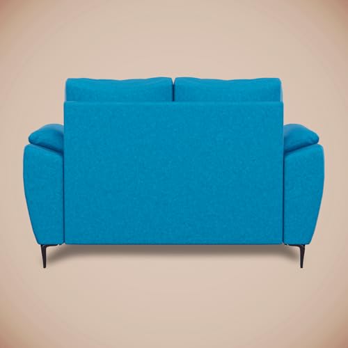 Image of Centuary Sleepables Modena Premium Sofa|Classy Quilted Suede Fabric Upholstery|Fiber-Filled Back Cushion|Wide Plush Fibrefilled Armrests|Ergonomic Lumbar Support |Oasis Blue|3 Years Warranty