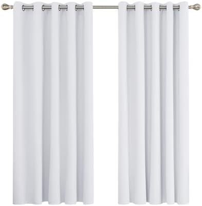 Deconovo Curtains Blackout Super Soft Thermal Insulated Ring Top Blackout Curtains for Bedroom 46 x 90 Inch Drop Chocolate 1 Pair