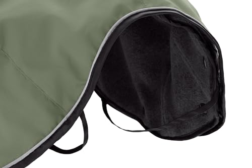 Hunter Hundemantel Uppsala, Farbe: Khaki, 2in1 Design mit herausknüpfbarem Innenfutter, wasserabweisend, reflektierende Paspeln, geschlossene Bauchseite, optimaler Sitz, Größe: 30