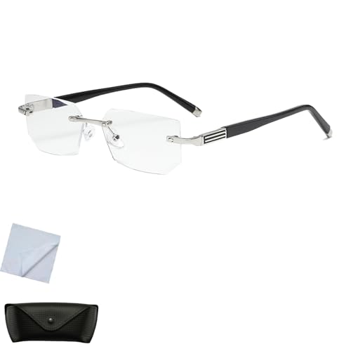 Générique Lunettes de vue, nouvelles lunettes de presbytie intelligentes anti-lumière bleue 2025, lunettes de vue comme à la télévision, pour hommes et femmes (Silver,+3/300)