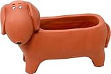 hund dackel terrier Material: Zementgemisch Pflanztopf Hund, Zement, braun, 21 cm, Blumentopf Dackel Hundetopf Hündchen