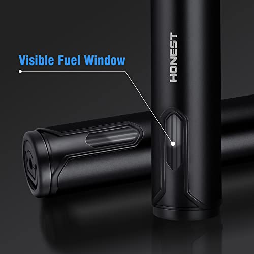 IEIK Butane Torch Lighter Refillable Torch Lighter 2 Pack Adjustable Jet Flame Butane Lighter Black 6-inch Pen Butane Lighter for BBQ Stove Grill Candle Camping 6-inch (Gas Not Included)