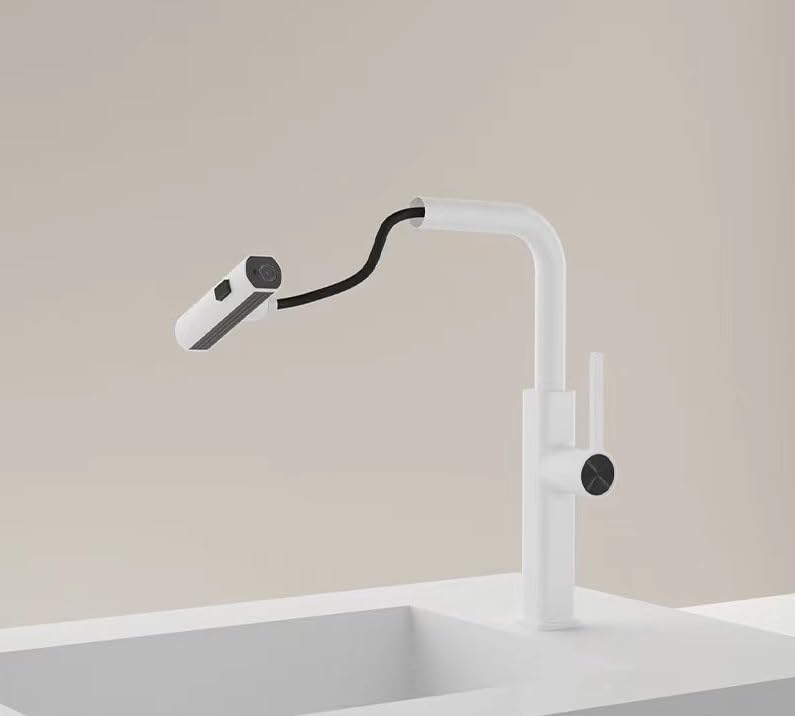 Grifo de cocina multifuncional de cobre extraíble inteligente de tres modos cascada 4