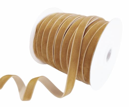 Abbaoww 45,7 m Vintage-Samtband Khaki