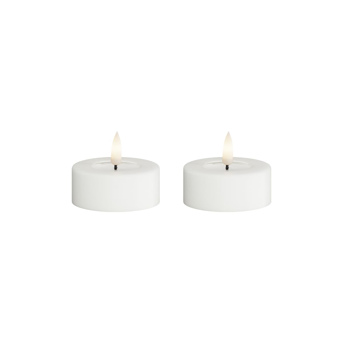 Deluxe Homeart Indoor Flameless LED Jumbo Tealight Set - with Real Flame™ Technology - Battery Powered Candle (White) — image 1