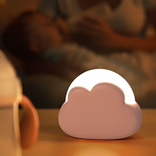 Uneede Cute Night Light For Kids, Portable Cloud Night Light For Nurserying Baby, 2 Colors Dimmable Rechargeable Night Light, Battery Powered Night Light For Beside Table Lamp #TOP4