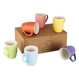 Tazze Da Caffè In Porcellana|Tazze Da Caffè Set Di 6丨Coffee Mugs Porcelain Large丨Porcelain Cups Set丨Coloured Cups 330ml