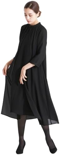 （06:30時点） [ニッセン] ブラックフォーマル レディース 喪服 礼服 日本製生地 洗える 防しわ 前開き デザインワンピース 大きいサイズ Callarus 体型カバー 黒 4L