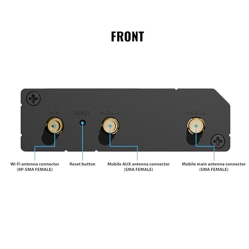 Image of Teltonika RUT241 Industrial 4G LTE Router - Compact & Rugged Wireless Router with Ethernet, WiFi, VPN, RMS Support, Remote Monitoring, and IoT Connectivity (RUT241098000)
