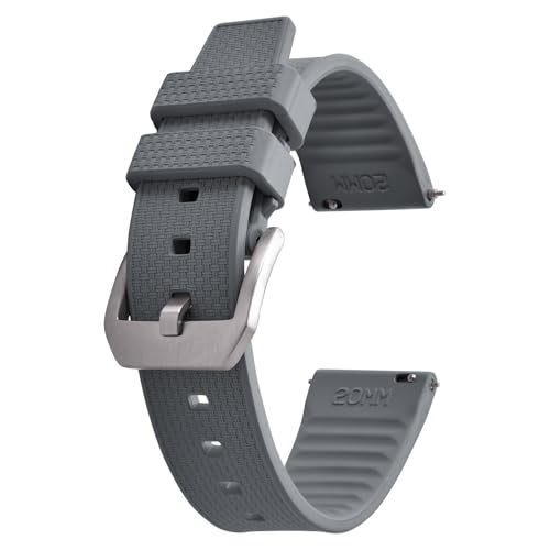 Bracelet de montre FKM premium en caoutchouc fluoré de 20 mm et 22 mm