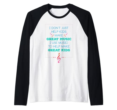 Non solo aiuto i bambini a fare un regalo per insegnanti di musica Maglia con Maniche Raglan