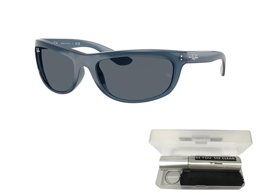 Ray-Ban RB4089 Sunglasses Bundle: RB 4089 BALORAMA 6042R5 Opal Blu/Blue Crystal Standard and Eyewear Cleaning Kit2
