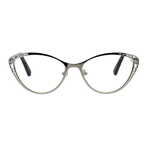 Pastl Womens Reading Glasses Magnified Readers Cateye Frame Spring Hinge Silver +2.75 #TOP1