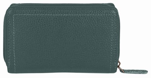 Image of WildHorn Genuine Leather Ladies Wallet - Elegant Women's Clutch Purse with 10 Card Slots, Perfect for Daily Use (Green)