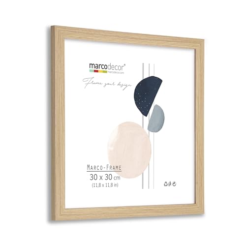 Marcodecor Marco color madera para Fotos cuadradas, 30 x 30 cm, Marco de Pared (Madera X1 Ud., 30 x 30 cm)