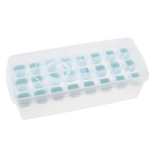 MOKKHNB Molde de Cubitos de Hielo de Silicona con Tapa y Caja de Almacenamiento Molde Reutilizable para Bebidas Frías para Hogar y Hotel de Espacio Congelador