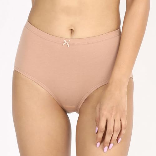 Image of NYKD (NYP104 Comfortable & Breathable Cotton Panty Set for Women (Pack of 3) | High Rise & Full Coverage Brief with Anti Odor Properties | Super Soft & Concealed Elastic for All Day Comfort