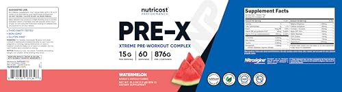 Image of Nutricost Pre-X Xtreme Pre-Workout Complex Powder (Watermelon) 60 Serv