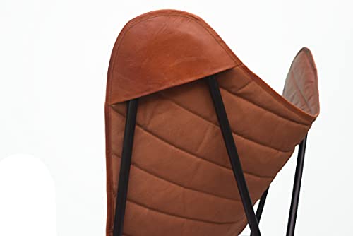 Sillón Plegable Cuero Marrón Claro miniatura 5