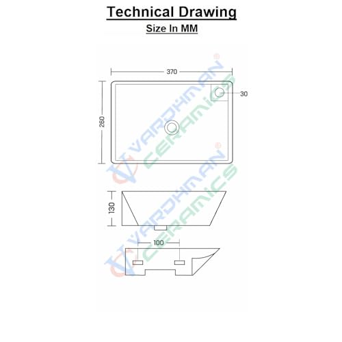Image of Wash Basin Wall Hung Mounted Glossy Finish White Sink for Bathroom (14 x 10 x 5 Inch)