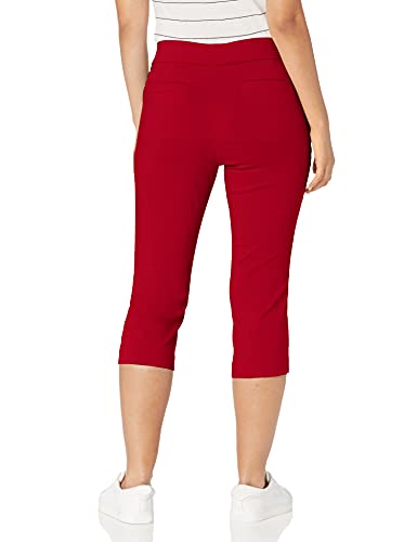 Image of Briggs New York Women's Pull on Stretch Capri Pants High Waist Crop Straight Leg with Pockets 21 inch Inseam