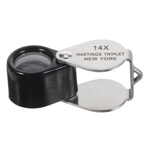 VILLCASE Jewelry Magnifier 14x High Magnification Portable Loupe Leather Bag Optics Loupes