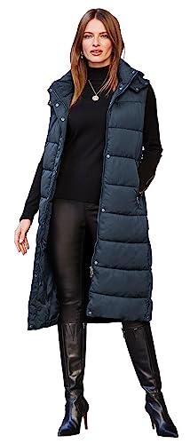 NUTEXROL Women's Winter Puffer Quilted Long Vest Thicken Warm Down Sleeveless Jackets Coat