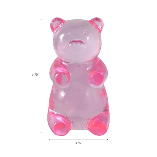 Ornamento Estatuilla Transparente de Oso de Goma Rosa 7" miniatura 4