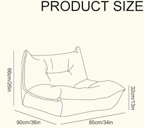 JWSYBD Caterpillar Bean Bag Chair Furniture Sofa Couch Lounge Reading for Living Room Home Decorative Upholstered Side Chairs Modern Armless Accent Chairs (Grey)