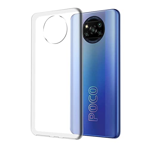 Image of Fashionury Crystal Clear Case for Poco X3 / Poco X3 Pro | Yellowing Resistance | Transparent TPU Silicone | Raised Camera Lips | Slim Transparent Cover
