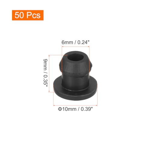 Image of MECCANIXITY Silicone Snap in Locking Hole Plugs,Rubber Panel Seal Cover Flush Type Panel Round for Kitchen Rubber Bulkheads Waterproof Sealing Plugs 6mm /0.24 Inch Diameter Black,Pack of 50