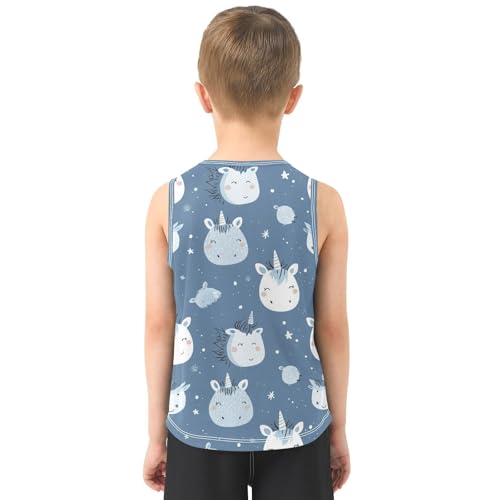Boys Tank Top Shirts Cute Unicorn Cartoon Animal Sleeveless T-Shirts Crew Neck for Kids Clothing Children3