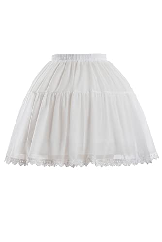 Image of Women Girls Crinoline Petticoat 2 Adjustable Hoop Skirt lace Slips Short Lolita Underskirt for Cosplay Dress