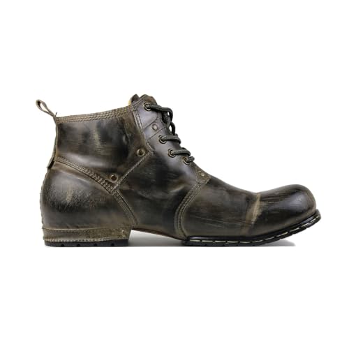 Image of Men's Vintage Brown Chukka Boots Lace-up Motorcycle Casual Leather Shoes Ankle Boot for Men Fashion CD-6015-2-Stylish