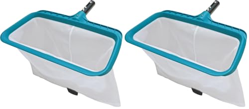 Image of POOLWHALE Professional Pool Skimmer Net, Heavy Duty Swimming Leaf Rake Cleaning Tool with Deep Fine Nylon Mesh Net Bag - Fast Cleaning,Easy Scoop Edge,Debris Pickup Removal (No Pole) (Pack of 2)