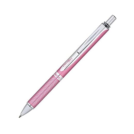 Pentel Energel Sterling Caneta de Tinta Preta con Estojo, Rosa, 0.7 mm