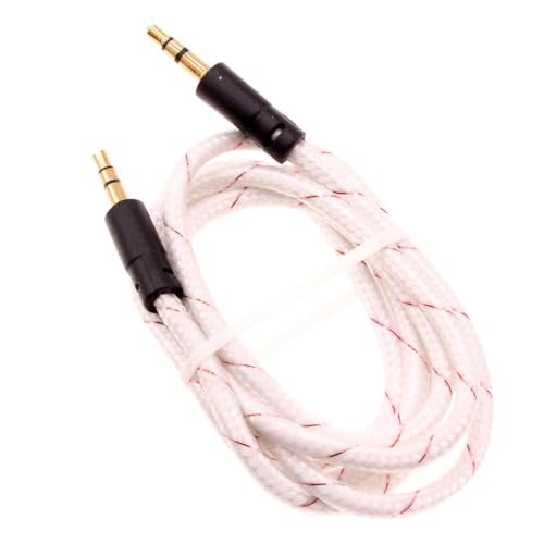 Cable auxiliar Jack 3.5mm trenzado blanco 1 Metro miniatura 1