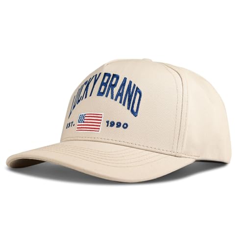 Image of Lucky Brand Snapback Hat | Adjustable | Baseball Cap | Retro | American Heritage | 5 Panel Design | Cotton Canvas